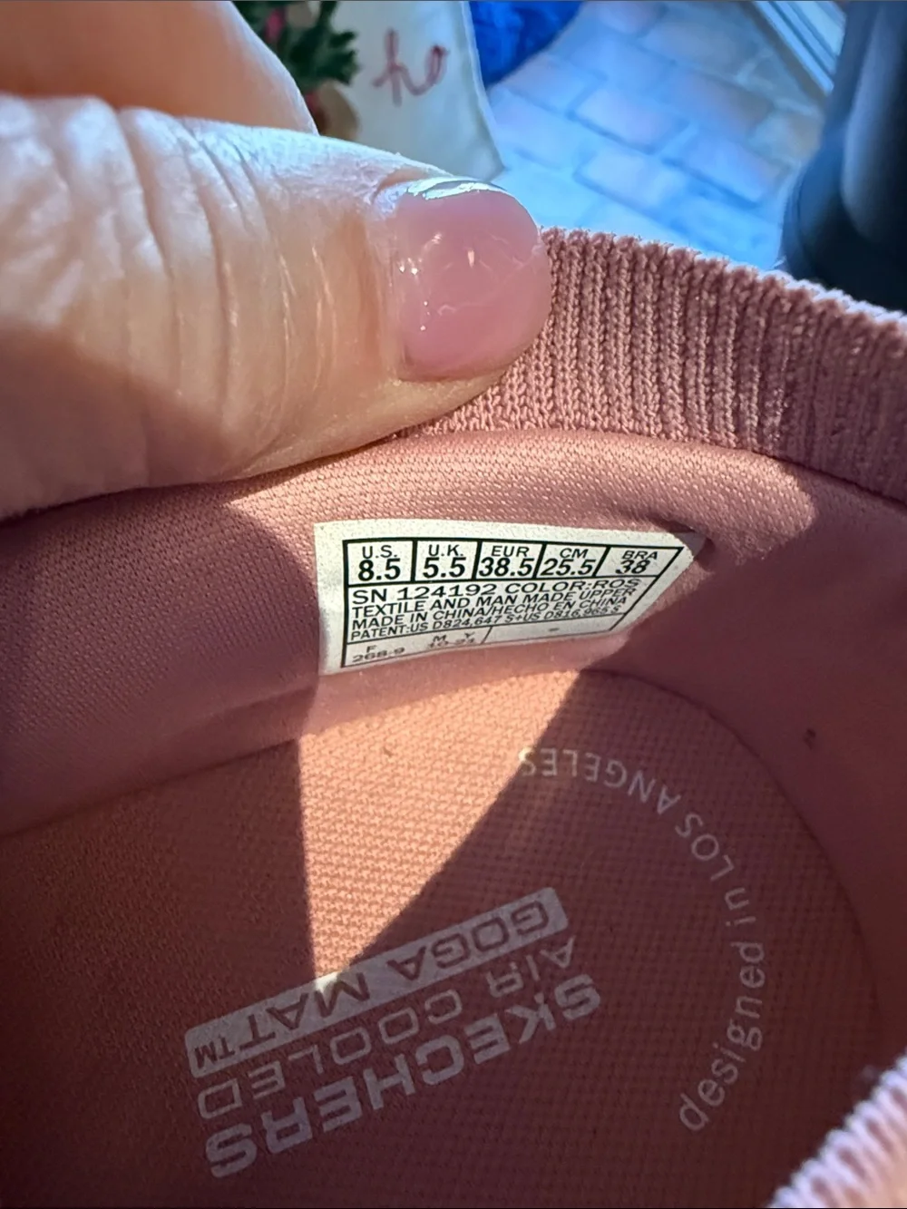 Skechers Air Cooled Goga Mat Women's 8.5  Pink Knit Lace-Up Slip On Sneakers